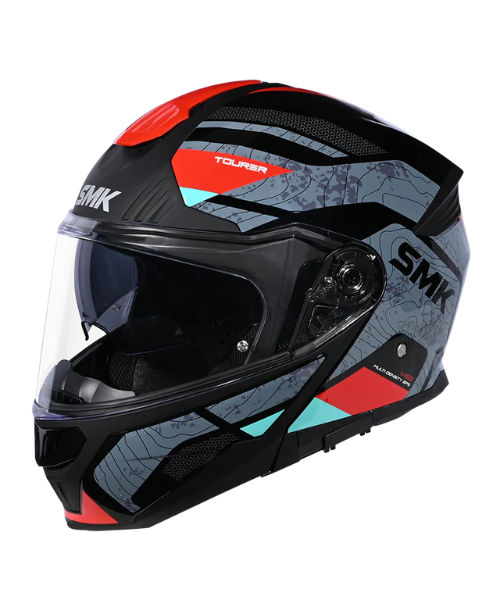 SMK Gullwing Navigator GL263 Helmet - Gloss Black Grey Red