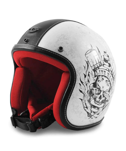 Vardenchi Live Hard Half Face Helmet - White