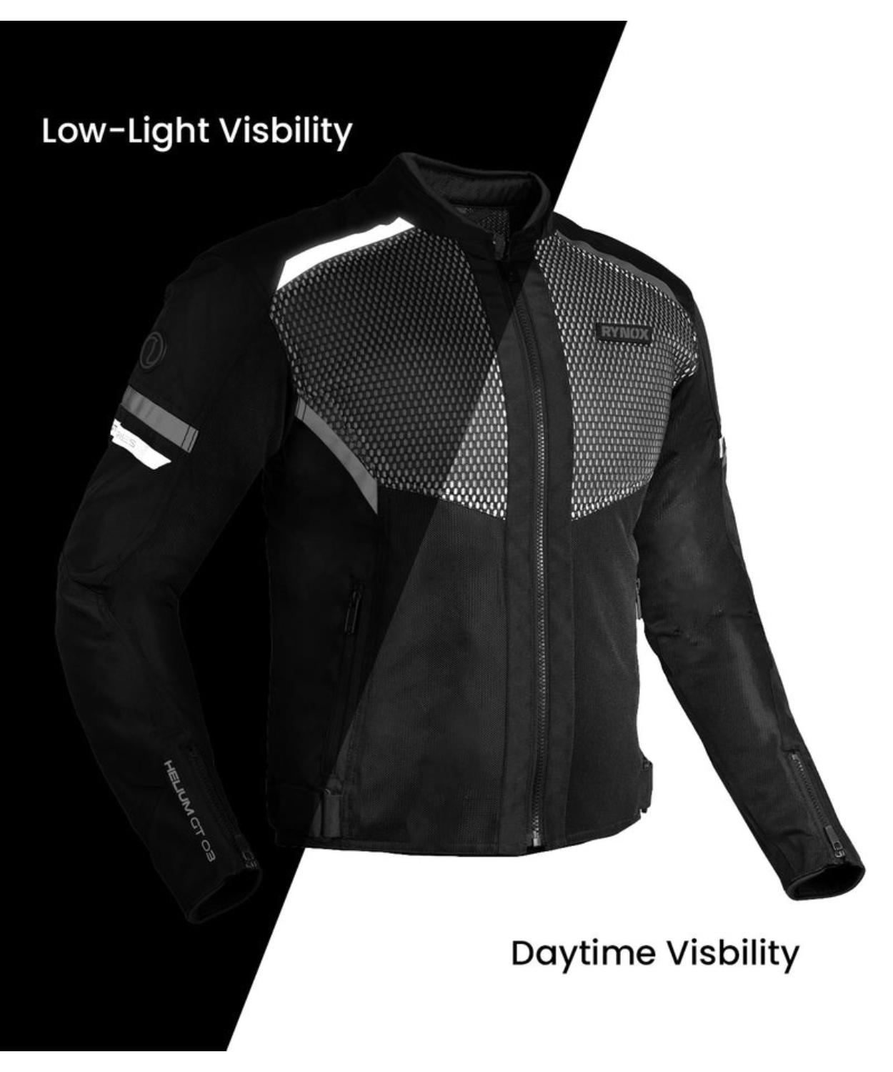 Rynox Helium GT3 Jacket - Black White