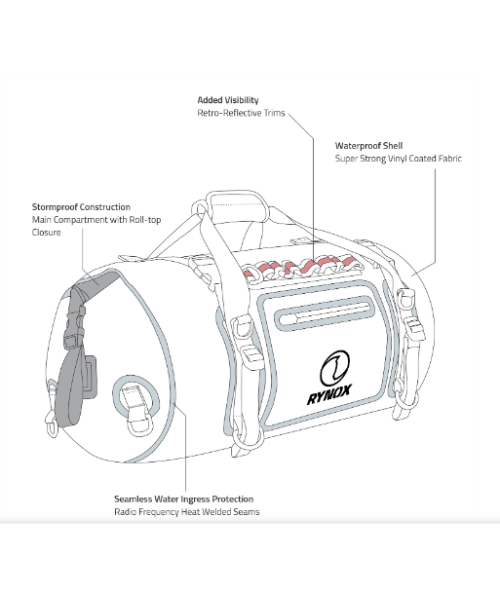 Rynox Expedition Waterproof Trail Bag 2 - Stormproof - Dark Grey