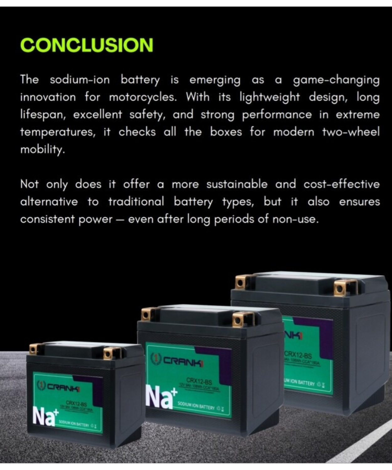 Crank1 Sodium ION Factory Activated Battery - CRX14L-BS