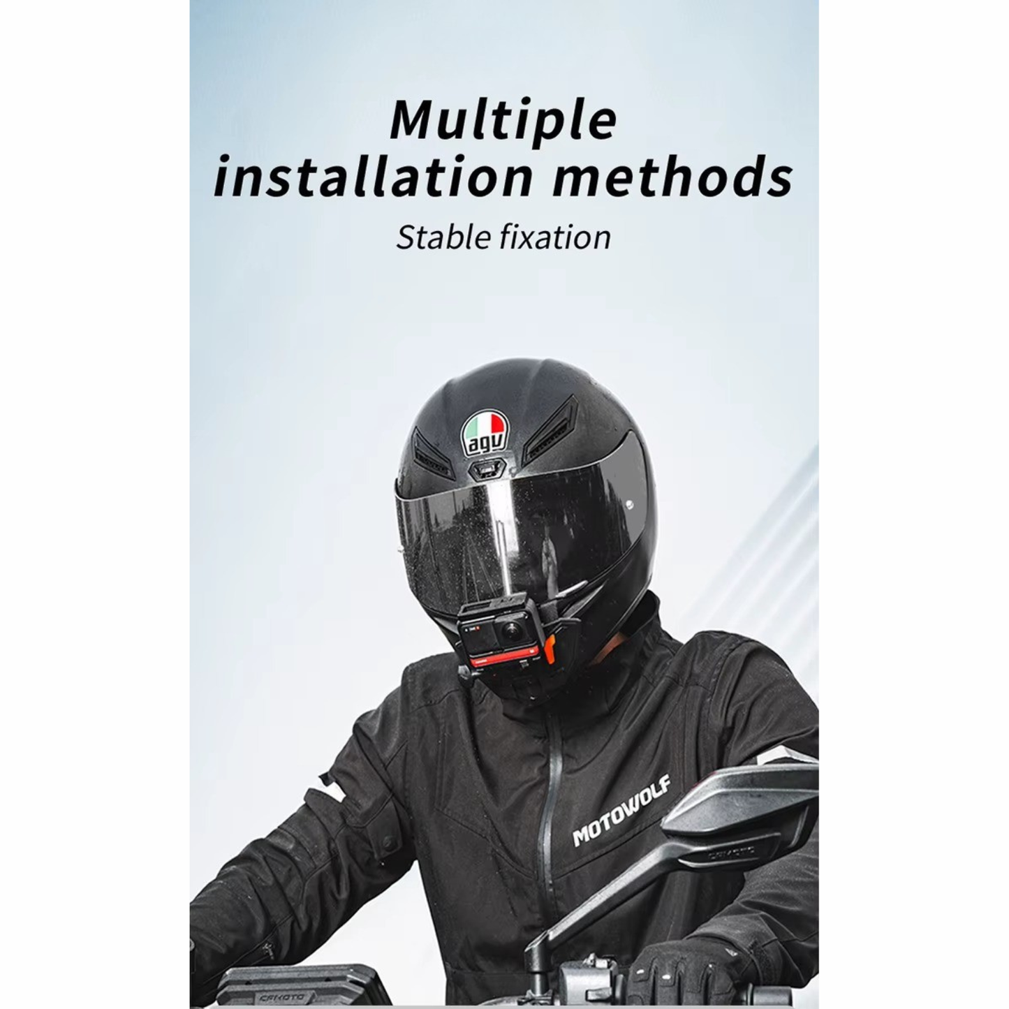 Motowolf Action Cam Helmet Chin Mount - Grey