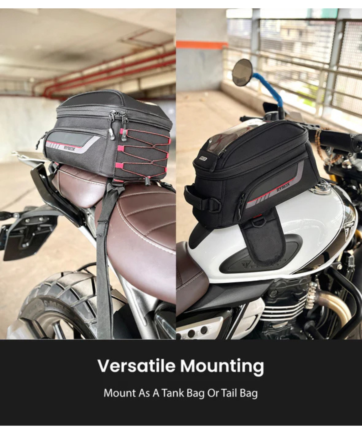 Rynox Optimus V3 Magnetic Tank Bag - 10L - Black