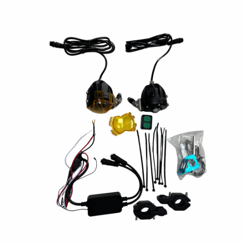 Moto Arch J05 60W Fog Light with Wireharness / Clamps / Wireless Switch - White Yellow