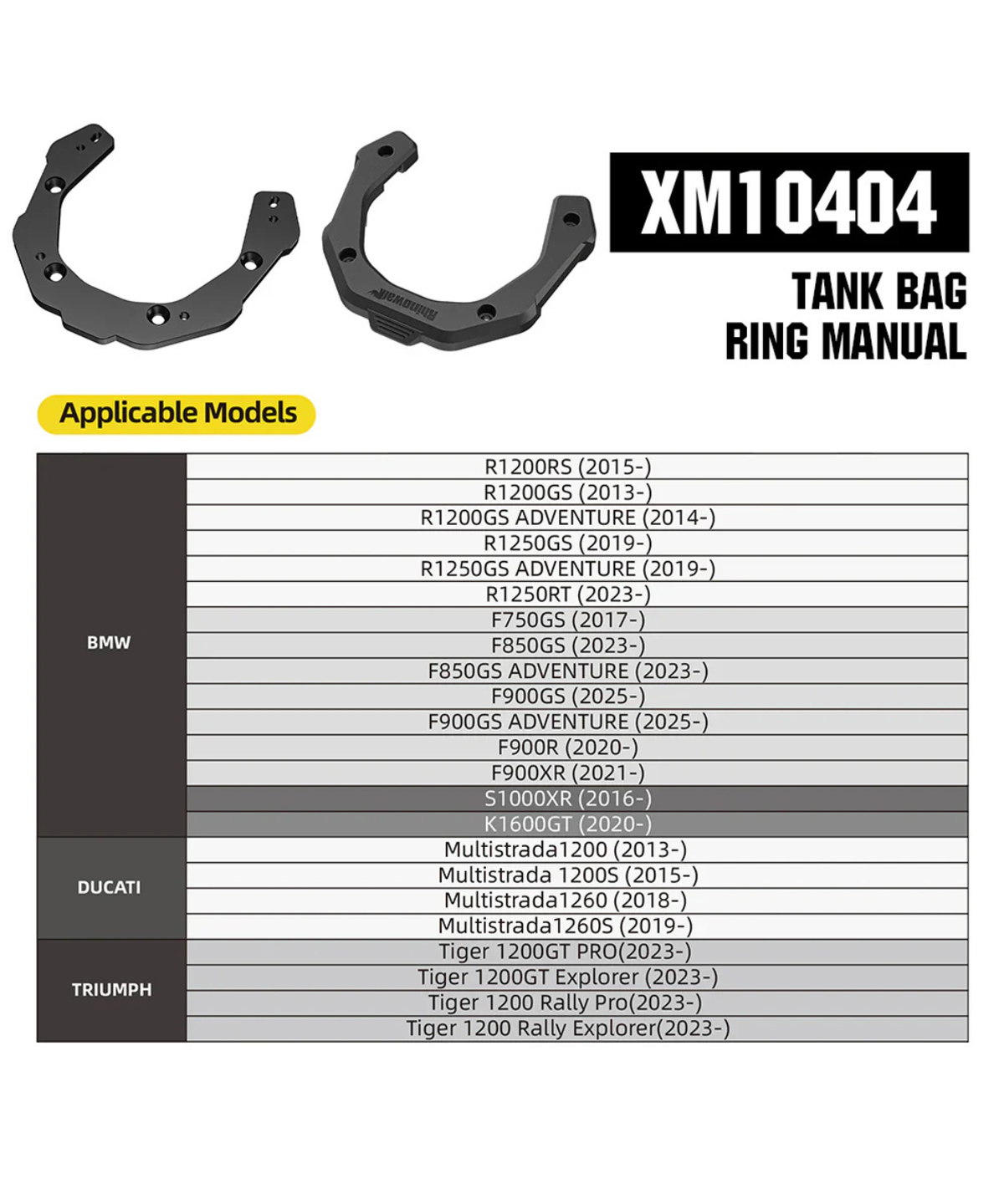Rhinowalk Manual Ring for Tank Bag - XM10404BK - Rhinowalk