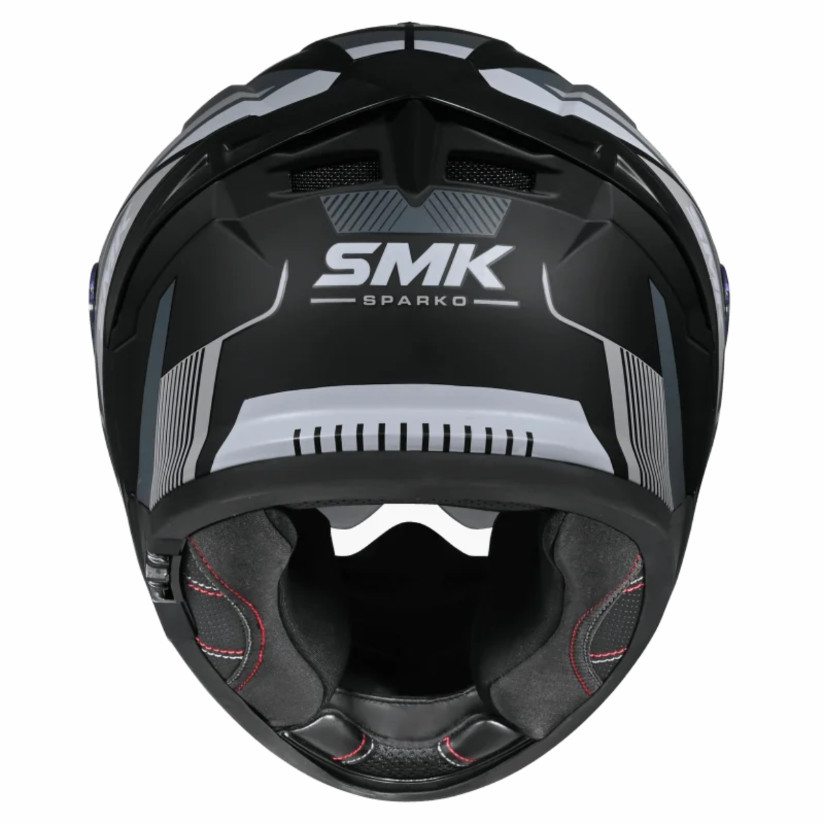 SMK Typhoon Sparko GRPS GL266 Ful Face Helmet - Gloss Black Grey - SMK