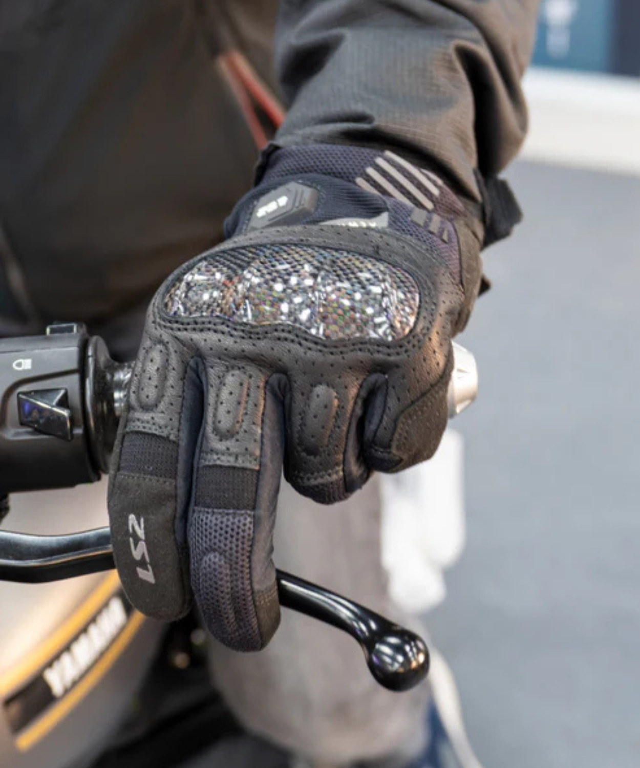 LS2 Atom Man Riding Gloves - Black