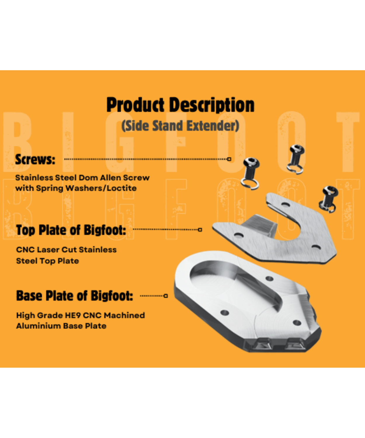 Motoverse Factory Customs Bigfoot Shoe Stand Extender for Honda CB350 RS - MB-HON-CB350RS