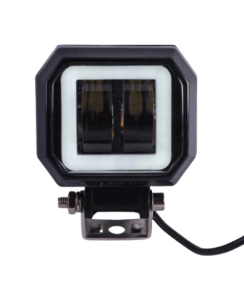 HJG Harley Square Fog Light With White Ring