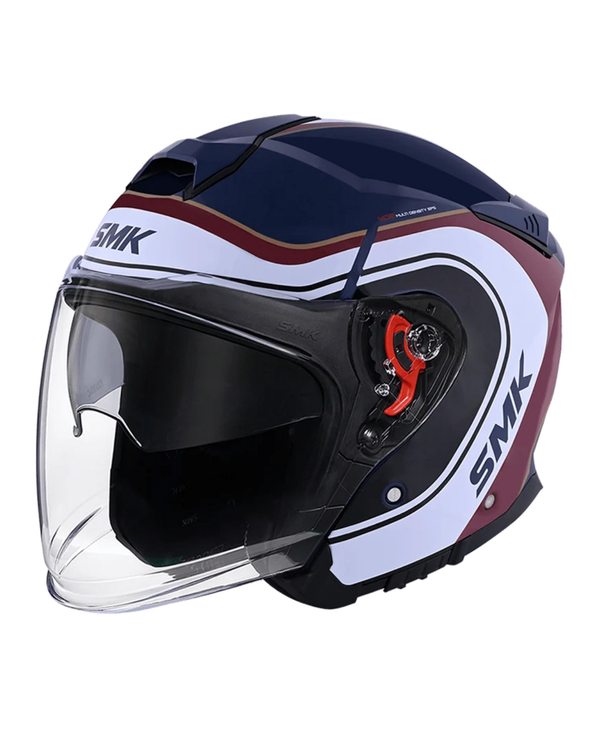 SMK GTJ Libero GRPS GL513 Half Face Helmet - Gloss Wine Red White - SMK