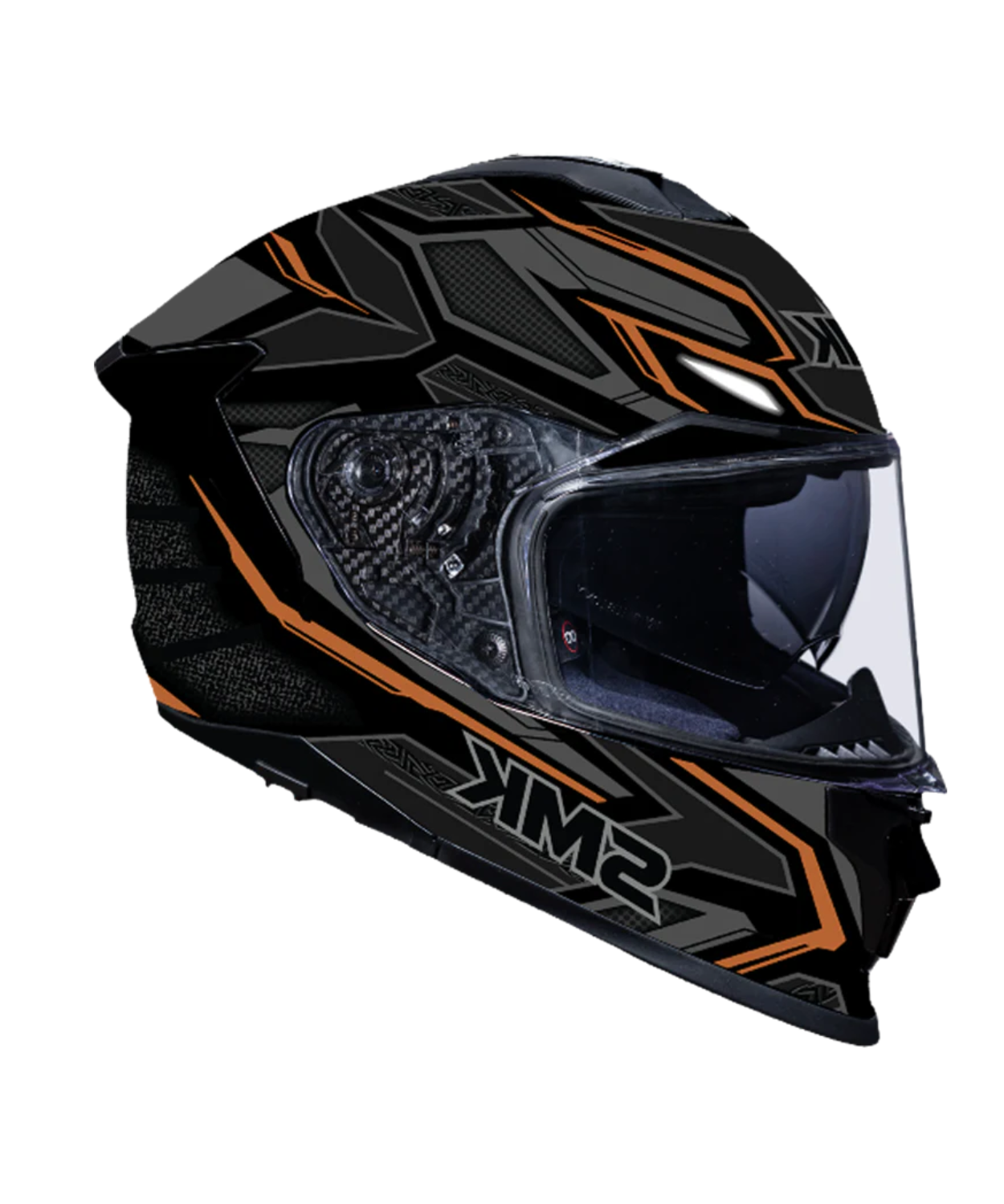 SMK Titan Panther Graphic GL267 Full Face Helmet - Gloss Black Grey Orange
