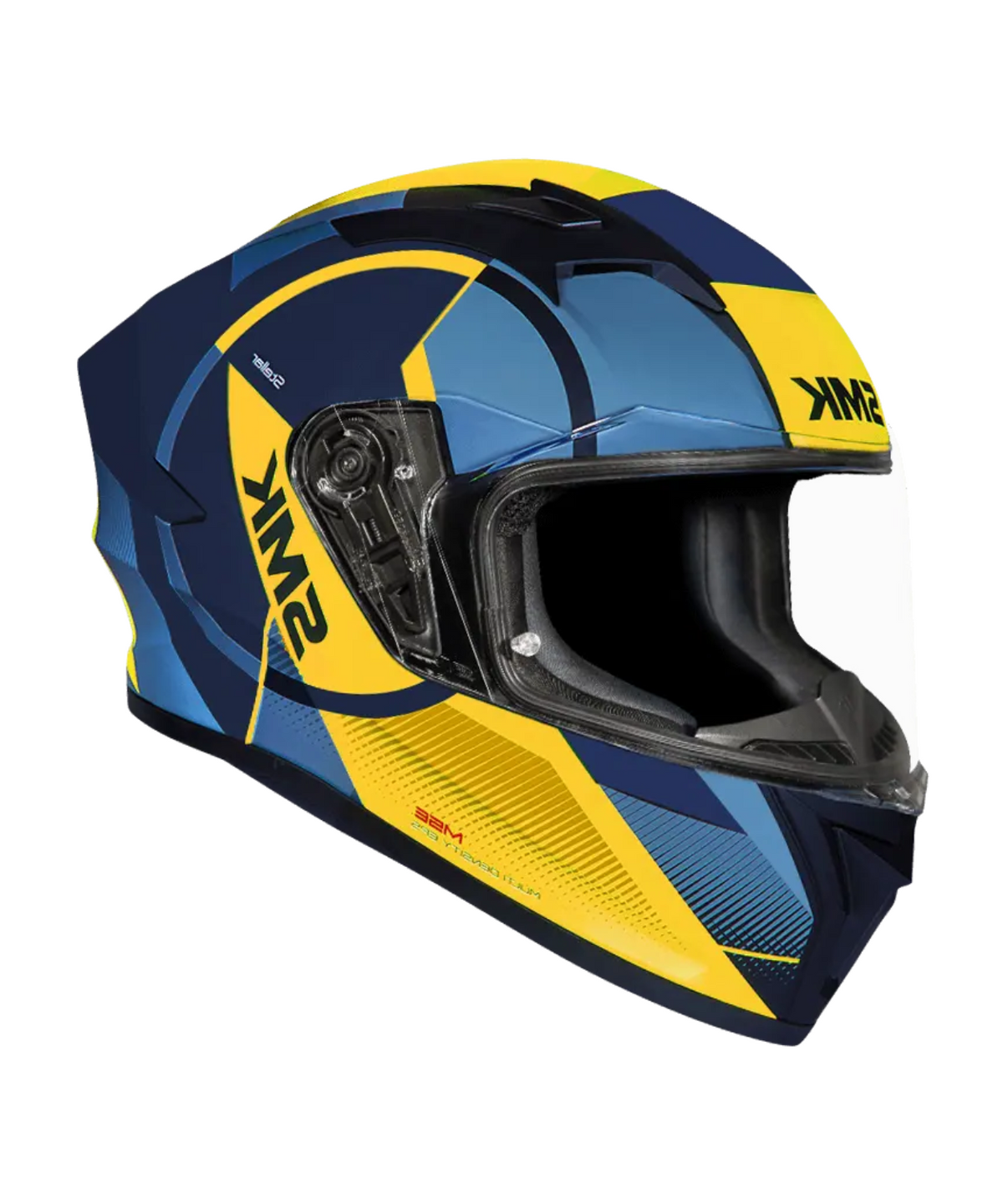 SMK Stellar Faro GRPS MA554 Full Face Helmet - Matt Yellow Blue - SMK