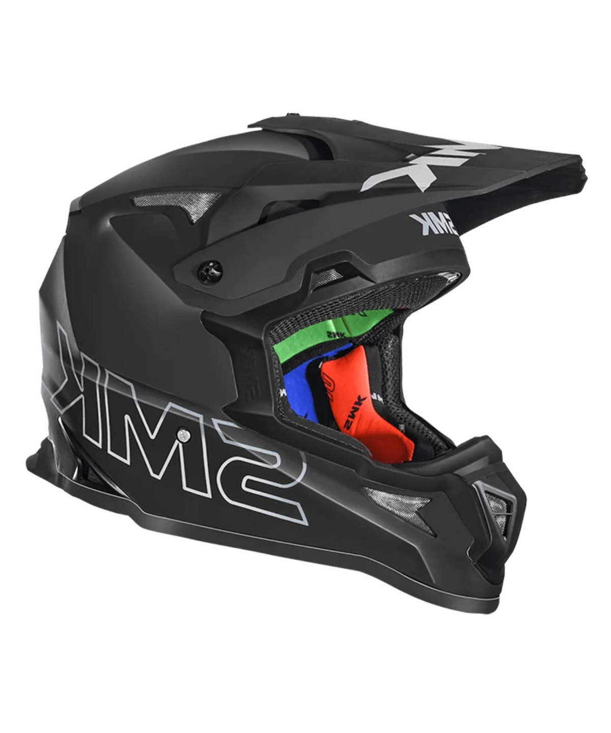 SMK Allterra Fulmine Motorcycle Off Road Helmet Matt Black MA 260 - SMK