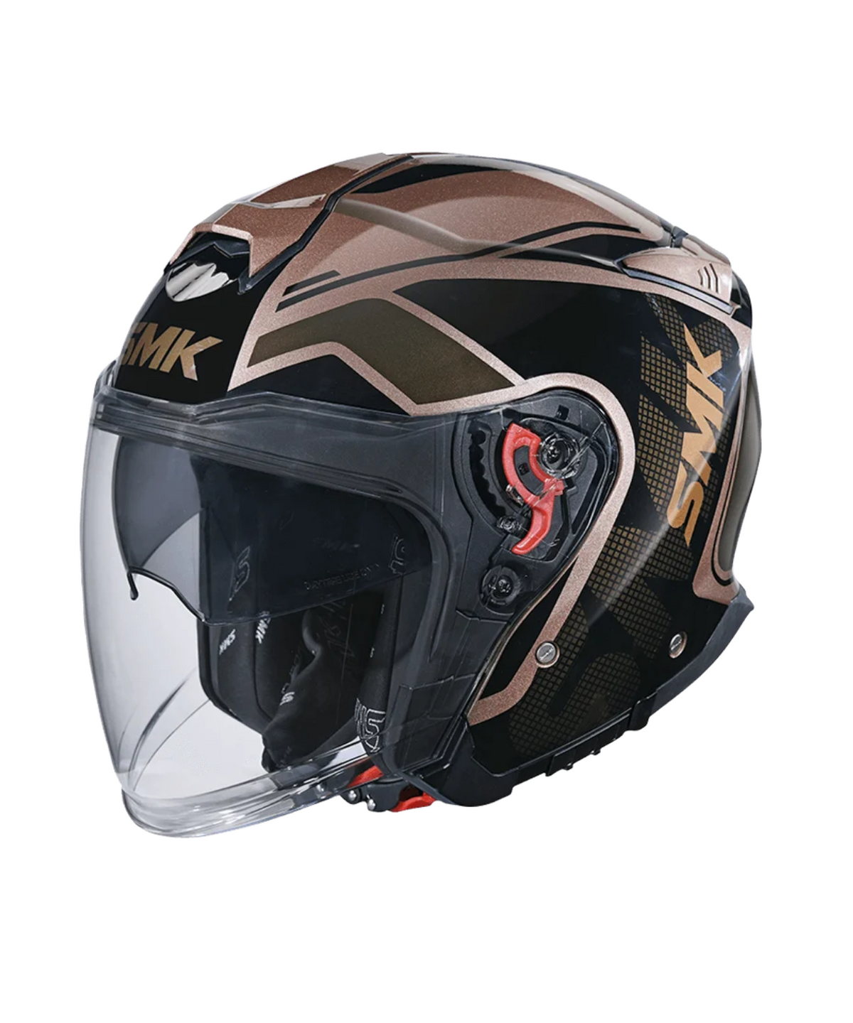 SMK GTJ Tourer GRPS GL727 Half Face Helmet - Gloss Gold Black - SMK