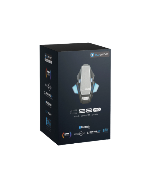 Bluarmor C50 Pro Helmet Communication Device - Intercom and Bluetooth