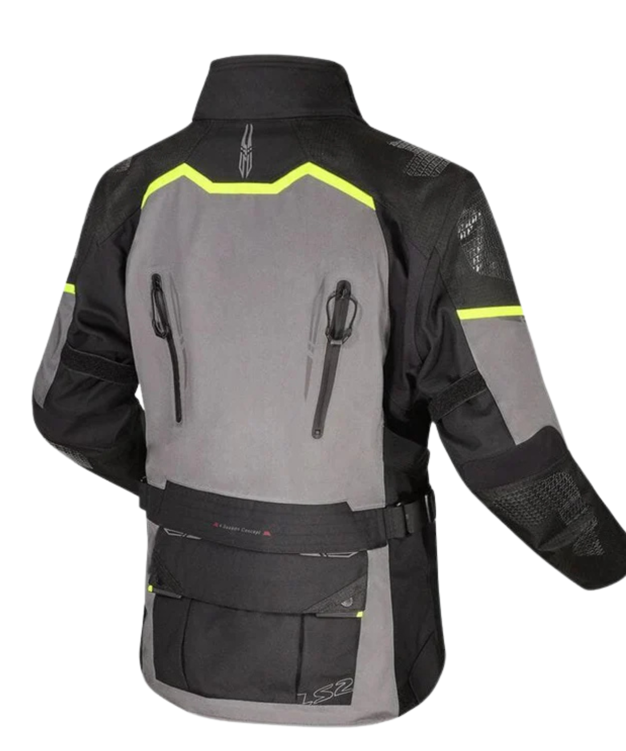 LS2 Apollo Man Riding Jacket - Dark Grey Hi-viz Yellow
