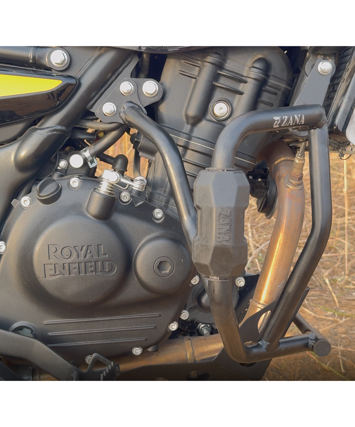 Zana Royal Enfield Himalayan 450 Crash Guard with Slide Type-3(MS) - Black Texture - ZI-8455 - Zana