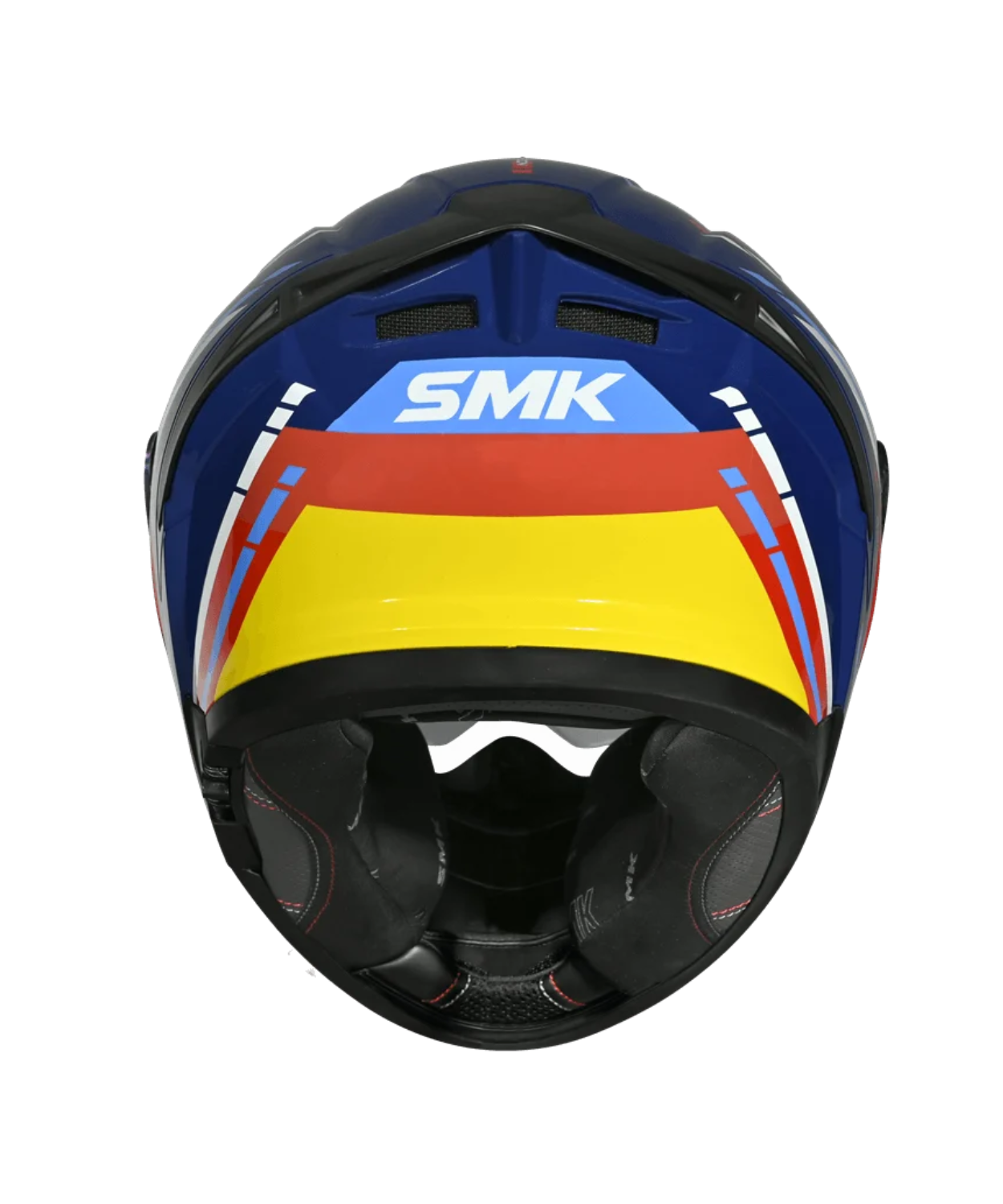 SMK Typhoon Sports Tourer GRPS GL534 Full Face Helmet - Gloss Blue Yellow White