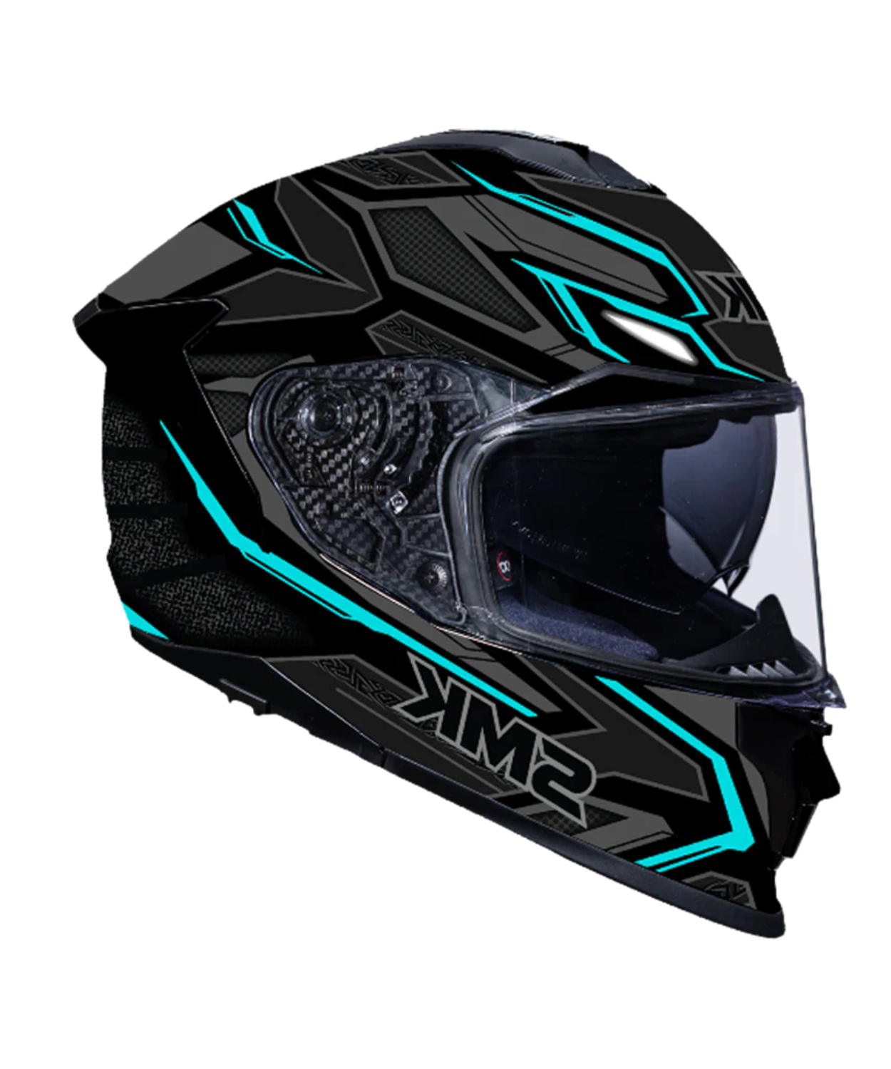 SMK Titan Panther Graphic MA265 Full Face Helmet - Matt Black Grey Blue