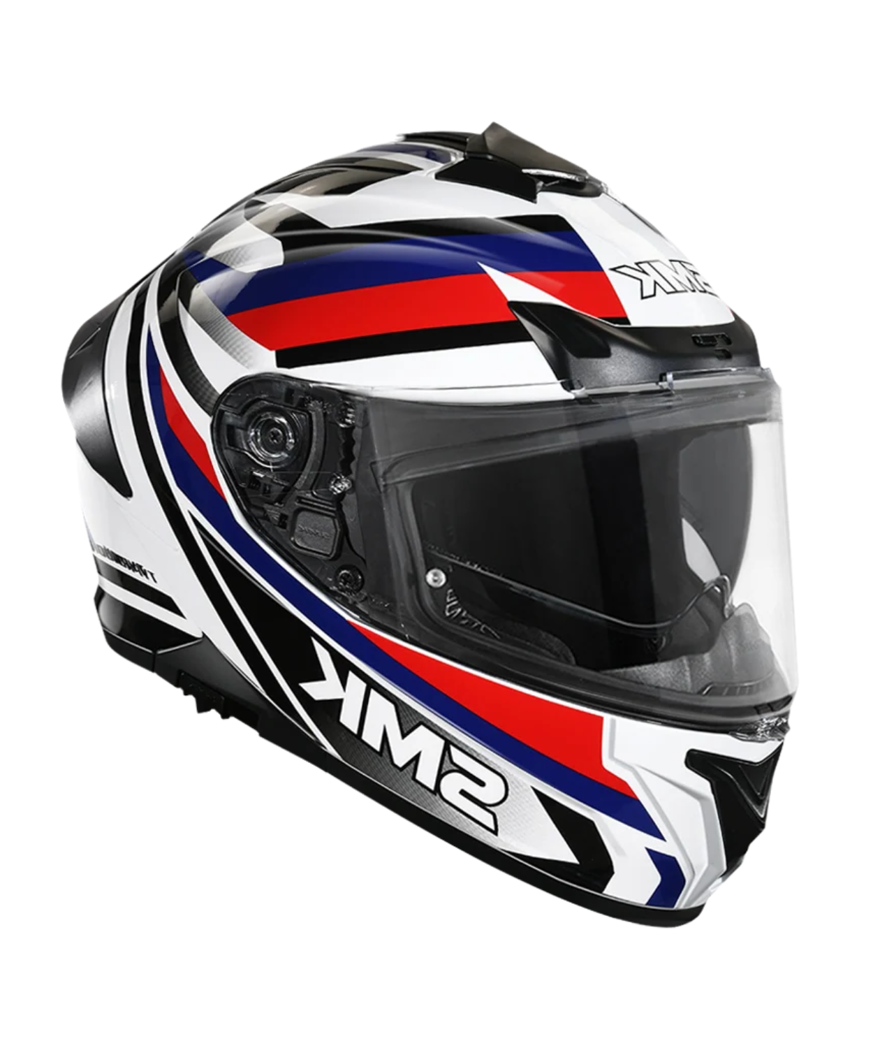 SMK Typhoon Freeride GRPS GL152 Full Face Helmet - Gloss White Blue Red