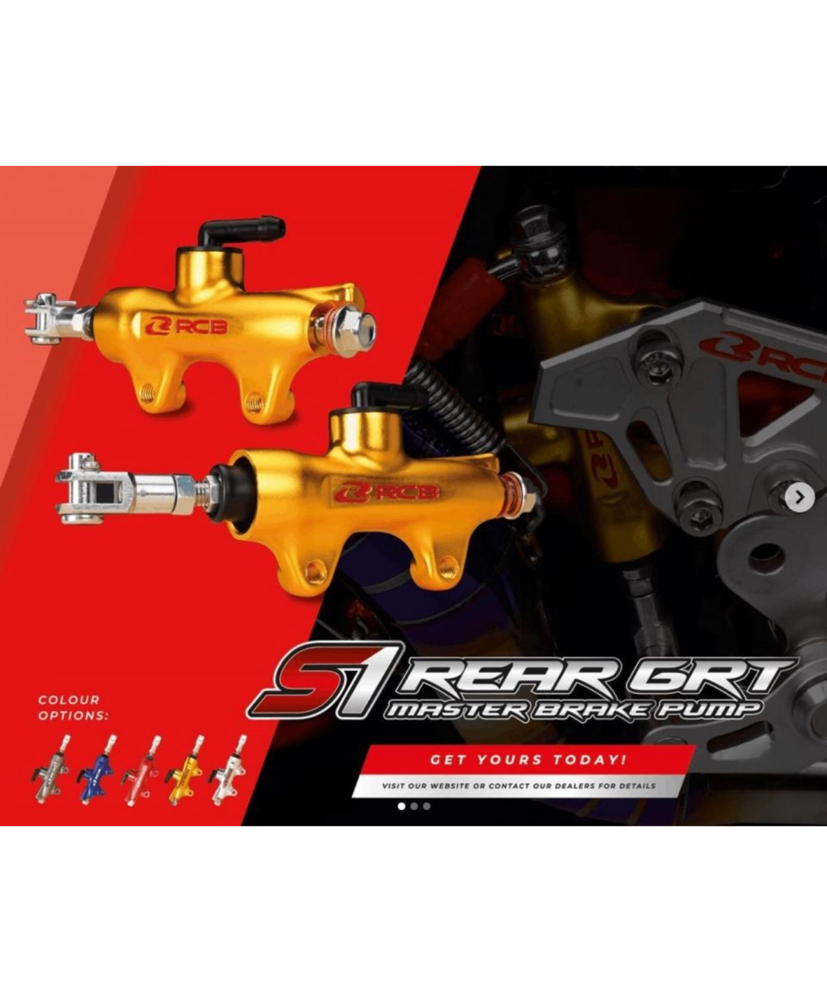 RCB Brake Pump S1 Grt Rear (14MM) Blue - 01BP021A - RCB
