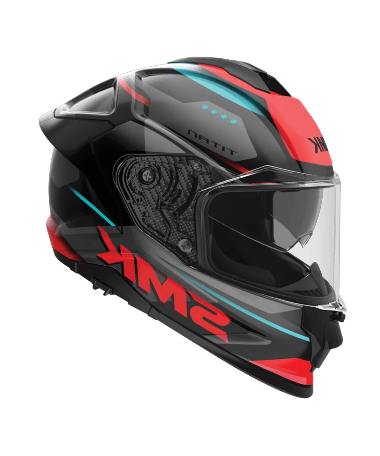 SMK Titan Sporter GRPS MA235 Full Face Helmet - Matt Red Black