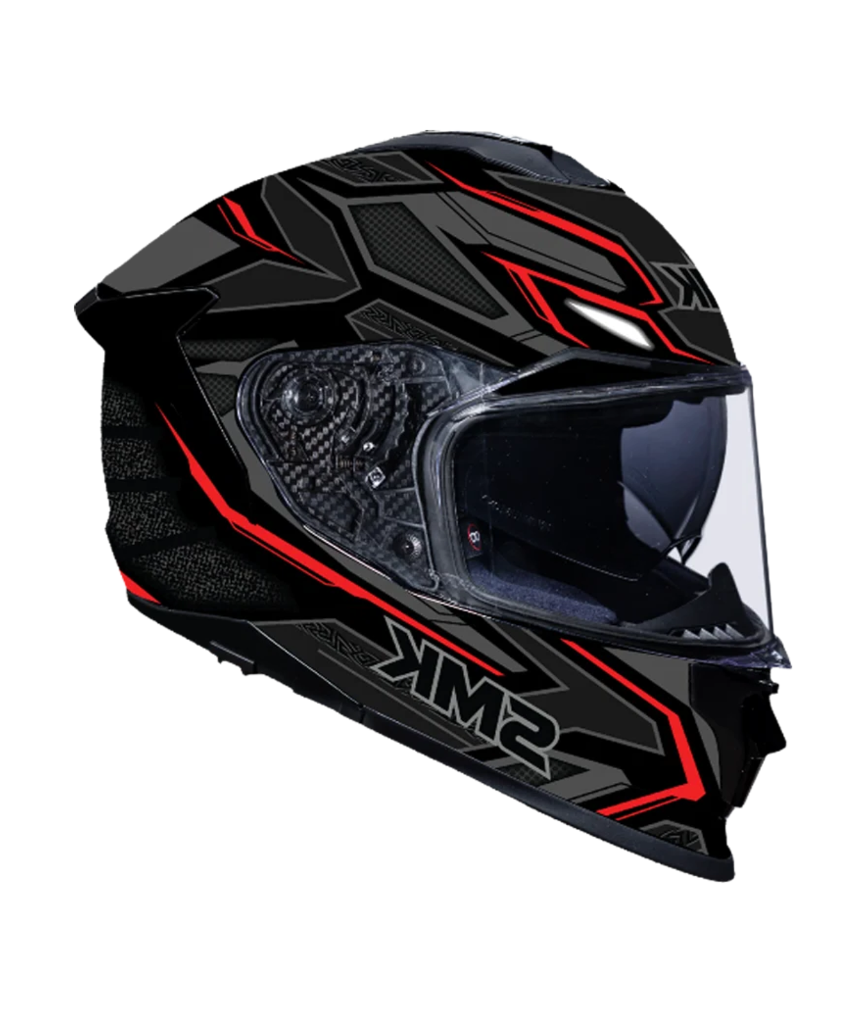 SMK Titan Panther Graphic MA263 Full Face Helmet - Matt Black Grey Red