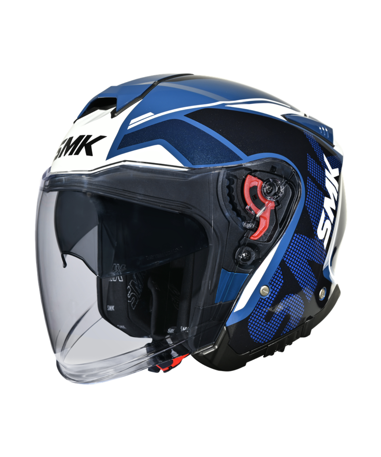 SMK GTJ Tourer GRPS GL515 Half Face Helmet - Gloss Dark Blue White