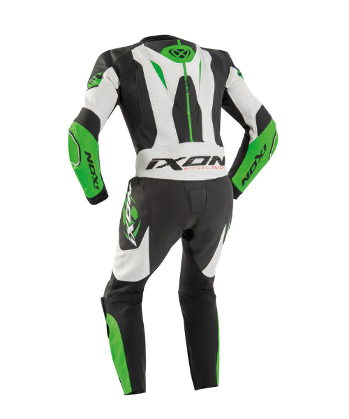 Ixon Jackal Racing Leather Riding Suit - Black White Green - Ixon