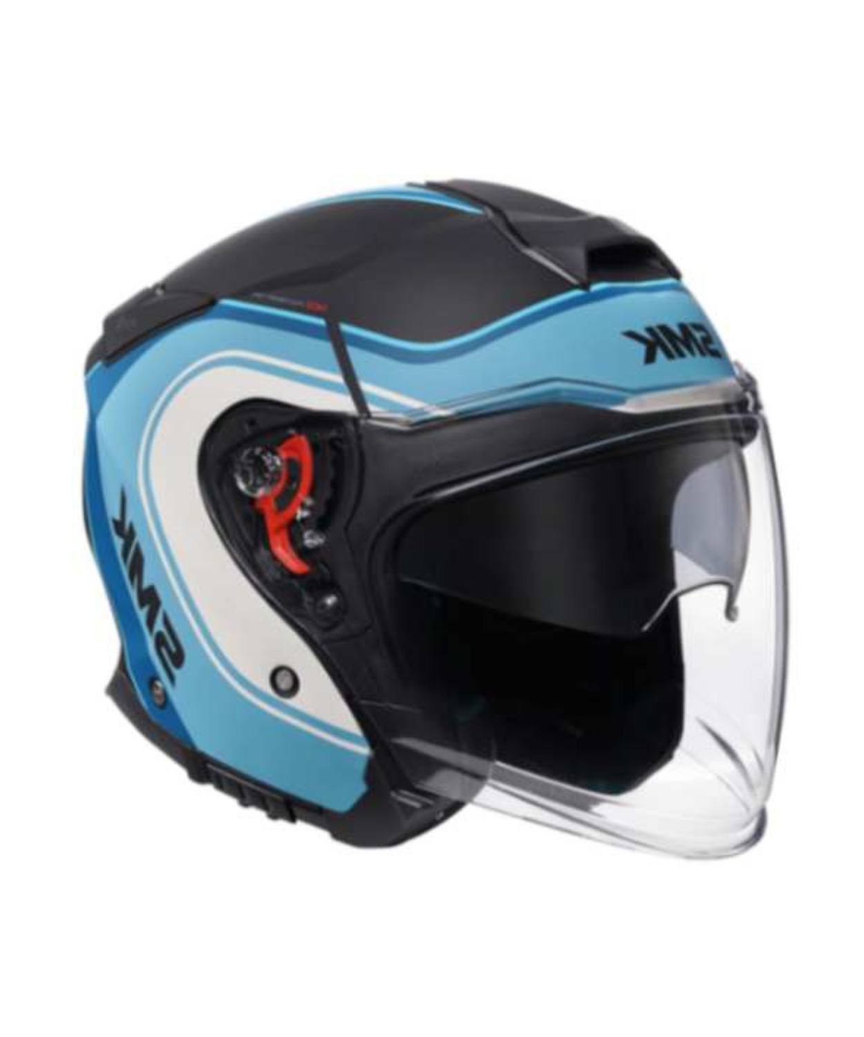 SMK GTJ Libero GRPS GL251 Half Face Helmet - Gloss White Blue Black