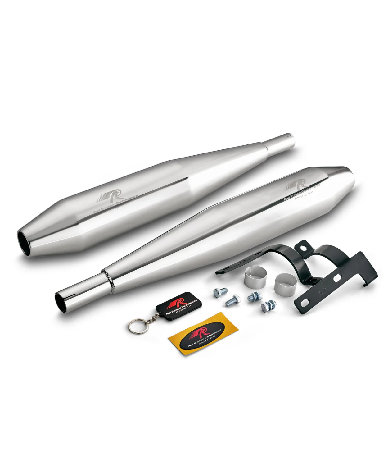 Red Rooster Performance Celesta Pro Exhaust for Jawa 42 / Jawa Classic / Yezdi Roadster / FJ 42 - Silver Polish