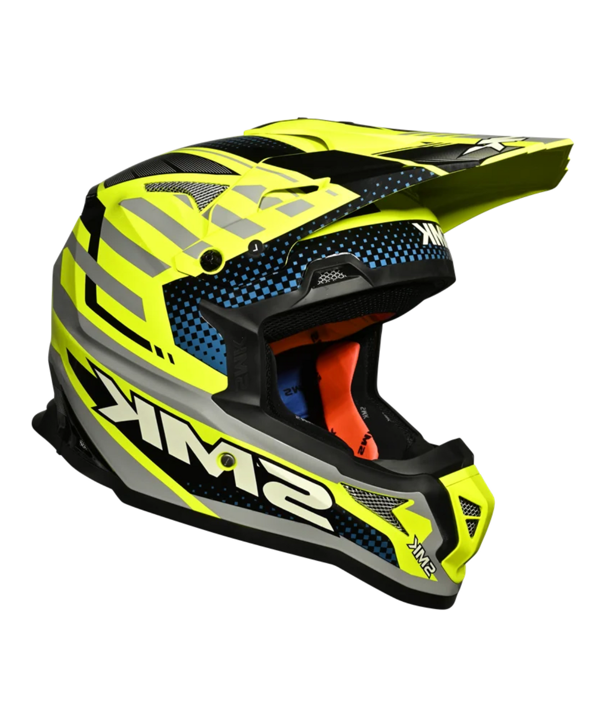 SMK Allterra With Bulldozer GRPS GL462 Full Face Helmet - Gloss Yellow Grey Black - SMK