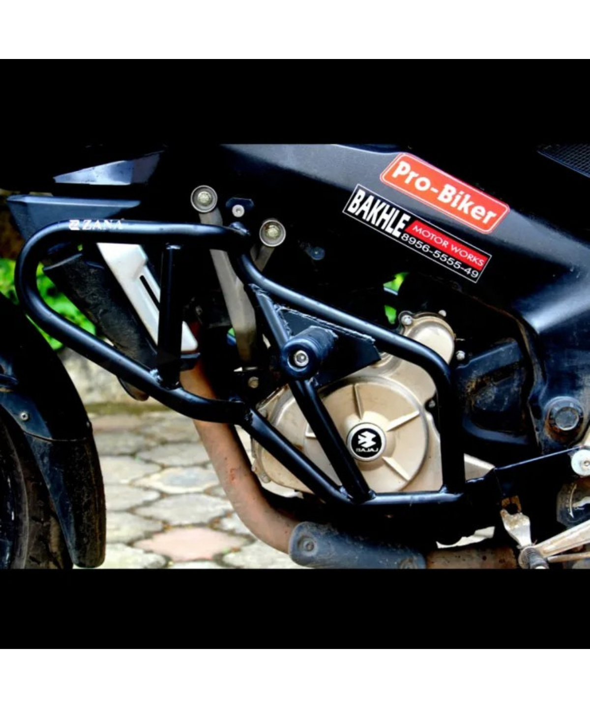 Zana Pulsar 200NS Crash Guard with Slider - Matt Black - ZI-5045 - Zana