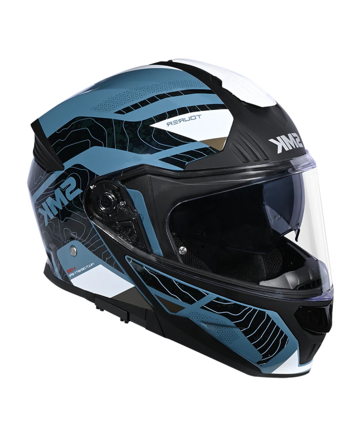 SMK Gullwing Navigator GRPS GL551 Filp Up Helmet - Gloss Blue White - SMK