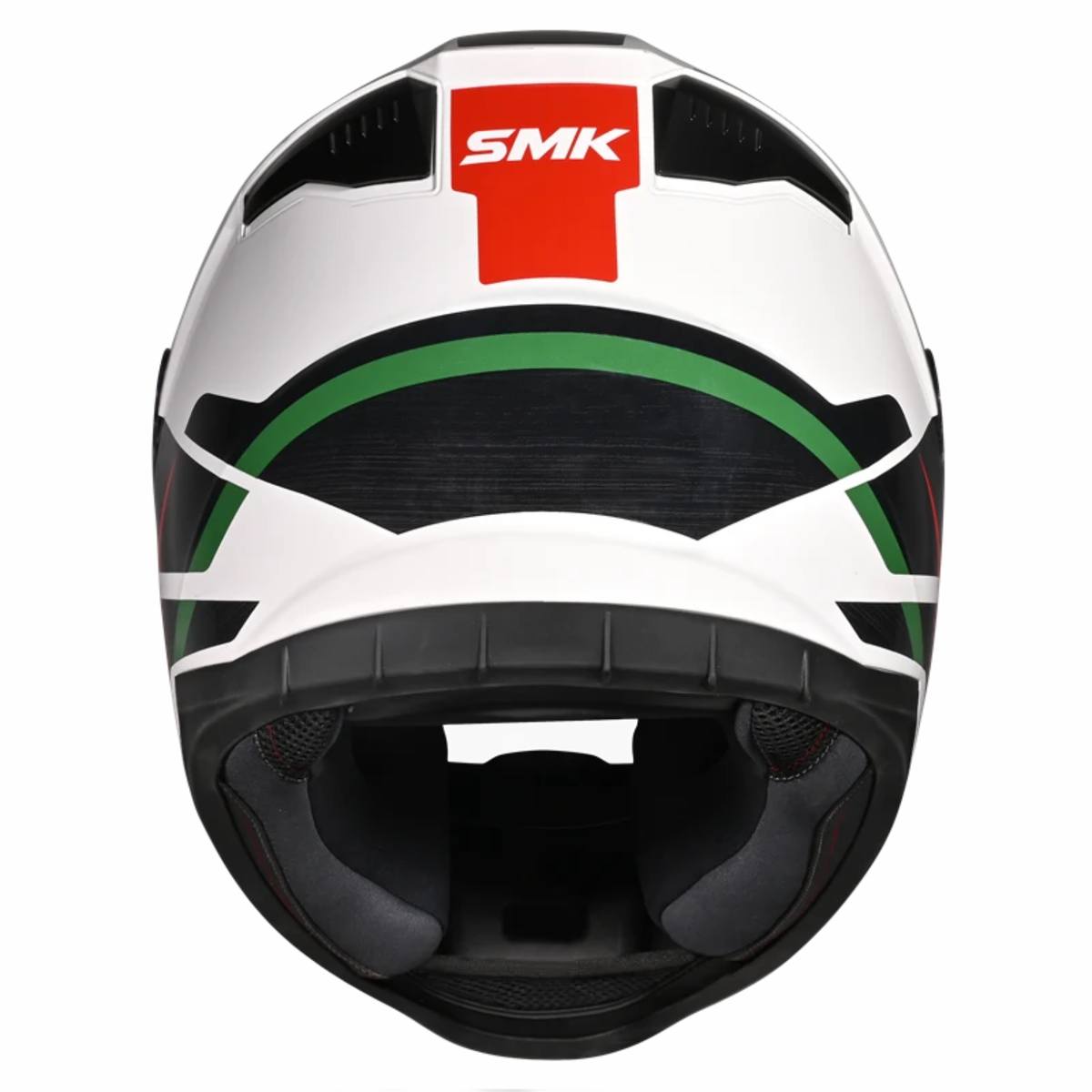 SMK Bionic Adult Kore GL163 Helmet - Gloss White Green Red - SMK