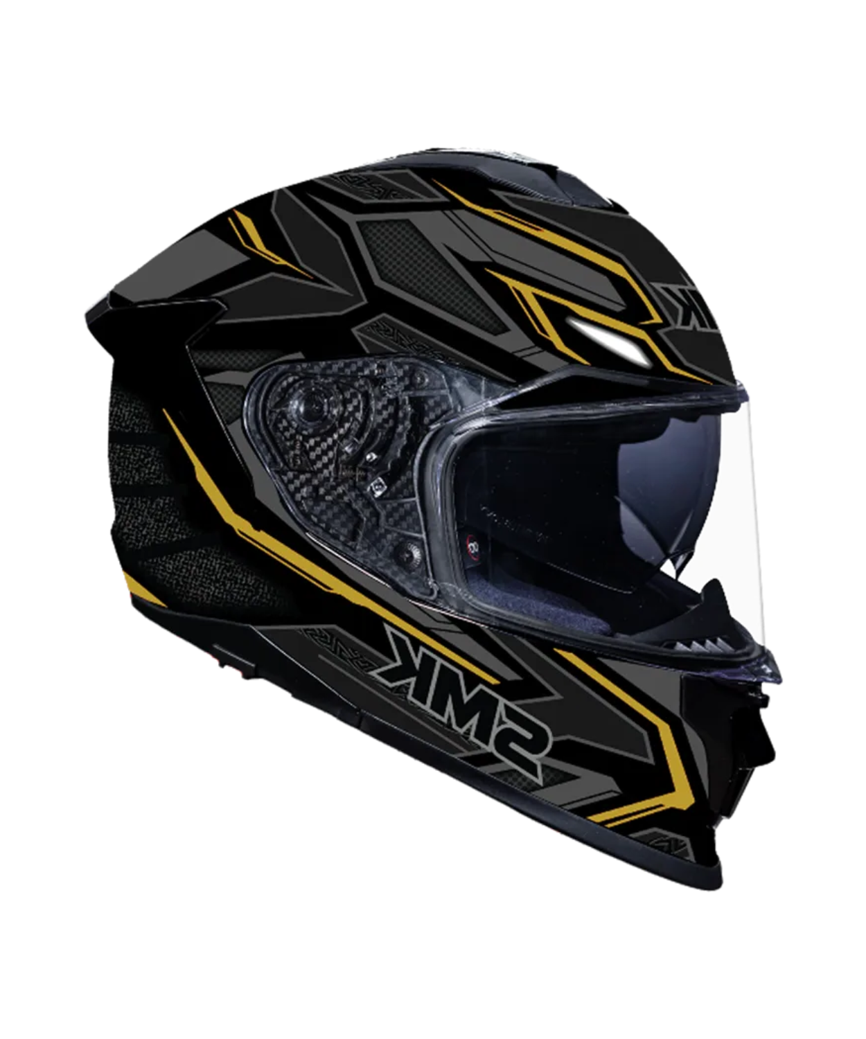 SMK Titan Panther Graphic MA267 Full Face Helmet - Matt Black Grey Yellow