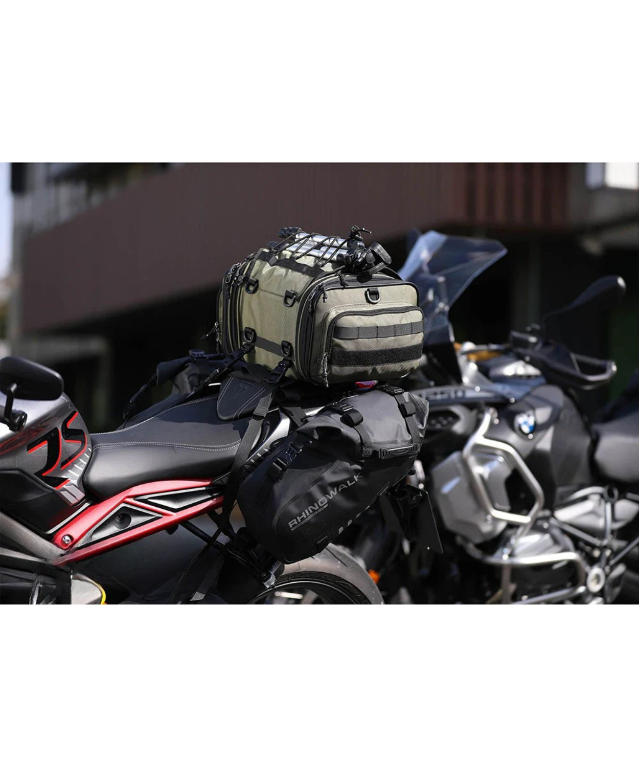 Rhinowalk Deluxe Cruiser Tail Bag 26L - Olive - MT4026