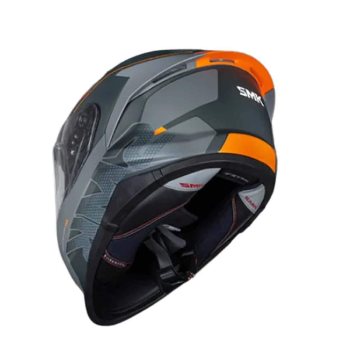 SMK Titan Firefly MA667 Grey Orange Helmet - SMK