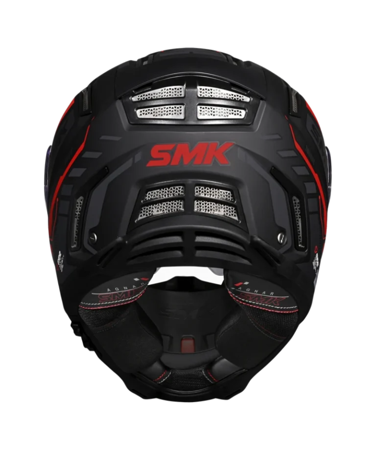 SMK Agnar Tektron GRPS MA263 Full Face Helmet - Matt Black Red