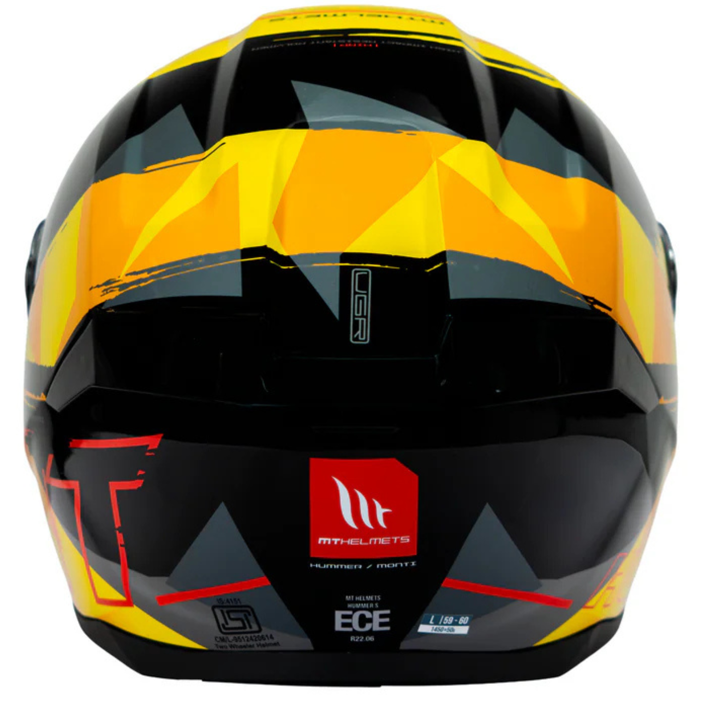 MT Hummer B Monti B3 Helmet - Gloss Black Yellow