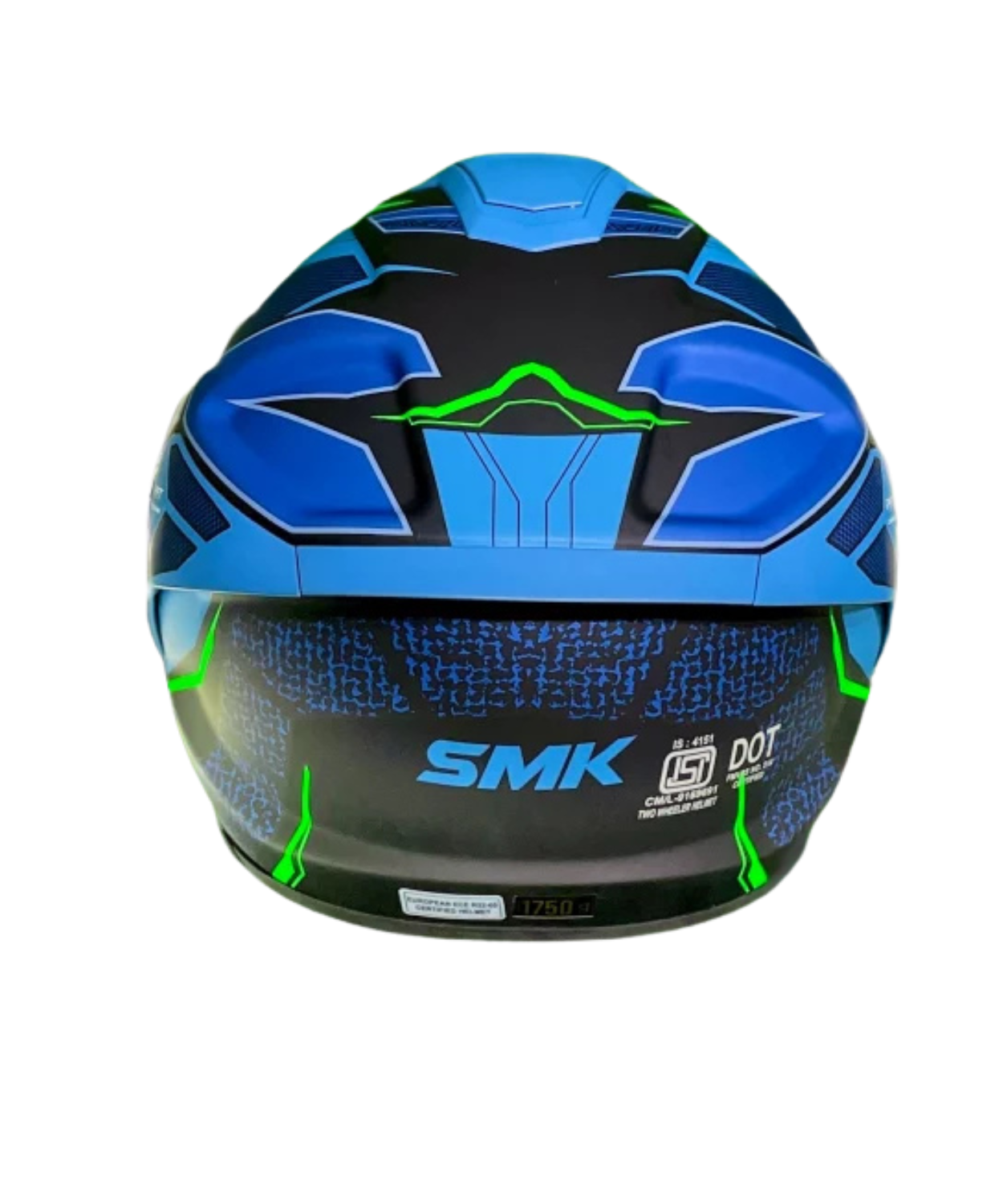 SMK Titan Panther Graphic MA258 Full Face Helmet - Matt Blue Green