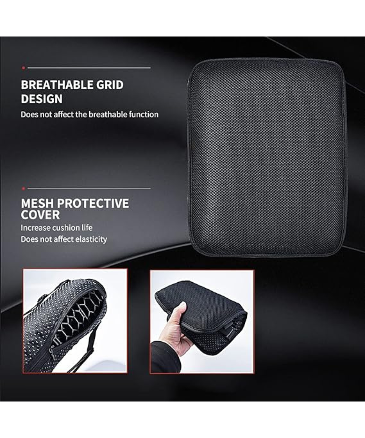 Moto Arch Breathable Honeycomb Seat Cushion for Pillion