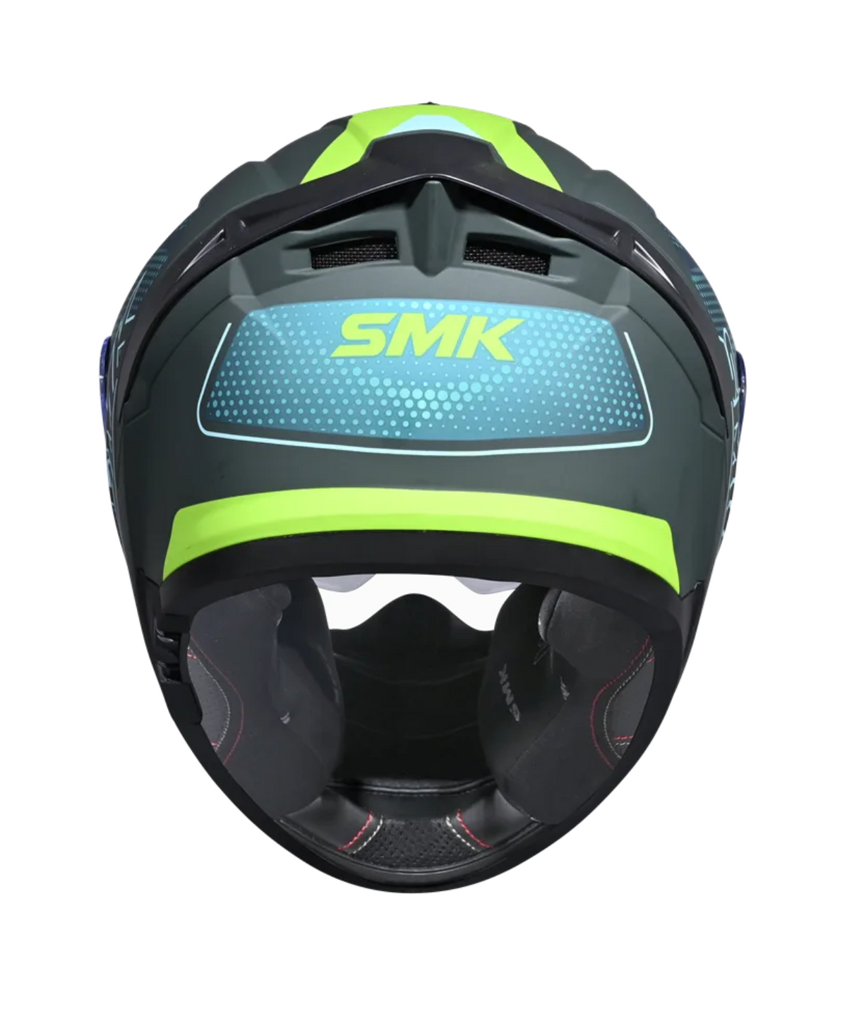 SMK Typhoon Mystic GRPS MA884 Full Face Helmet - Matt Blue Green - SMK
