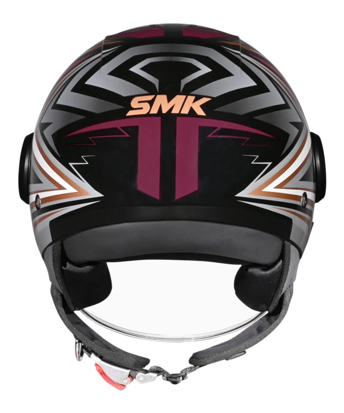 SMK Laminar Starz GL276 Half Face Helmet - Gloss Black Brown - SMK