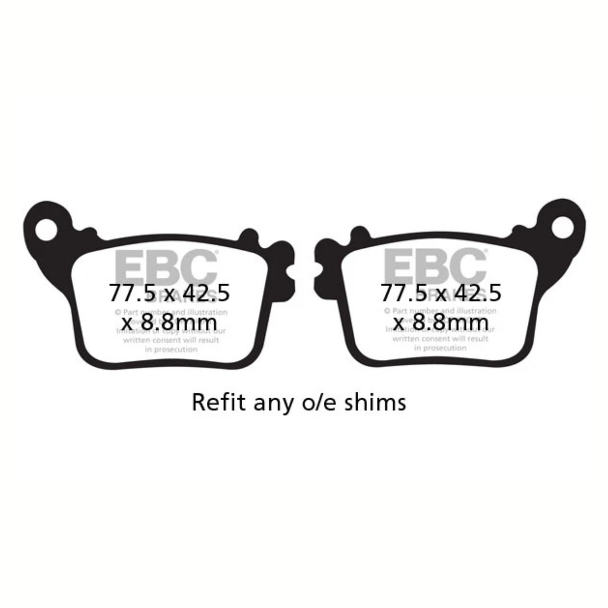 EBC Honda CBR 600RR (2007-2019) Fully Sintered Brake Pads