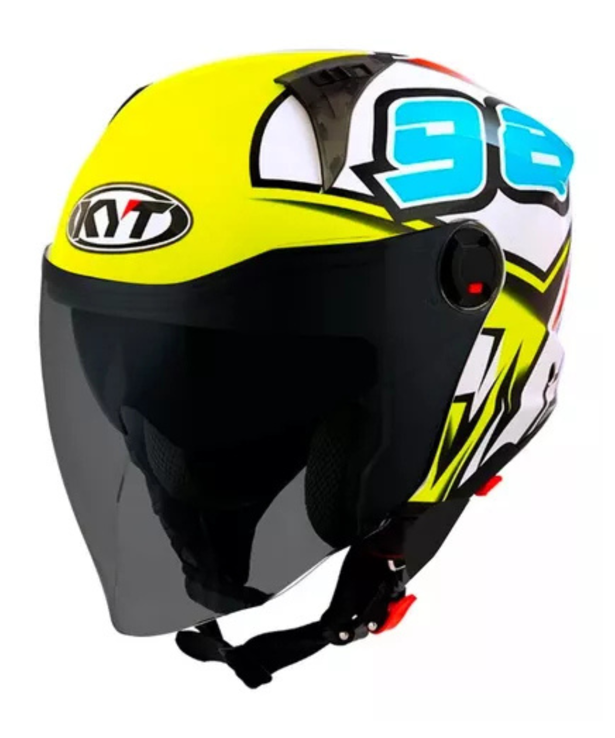 Buy KYT D City 98 Bomb Half face Helmet Gloss Yellow White Red