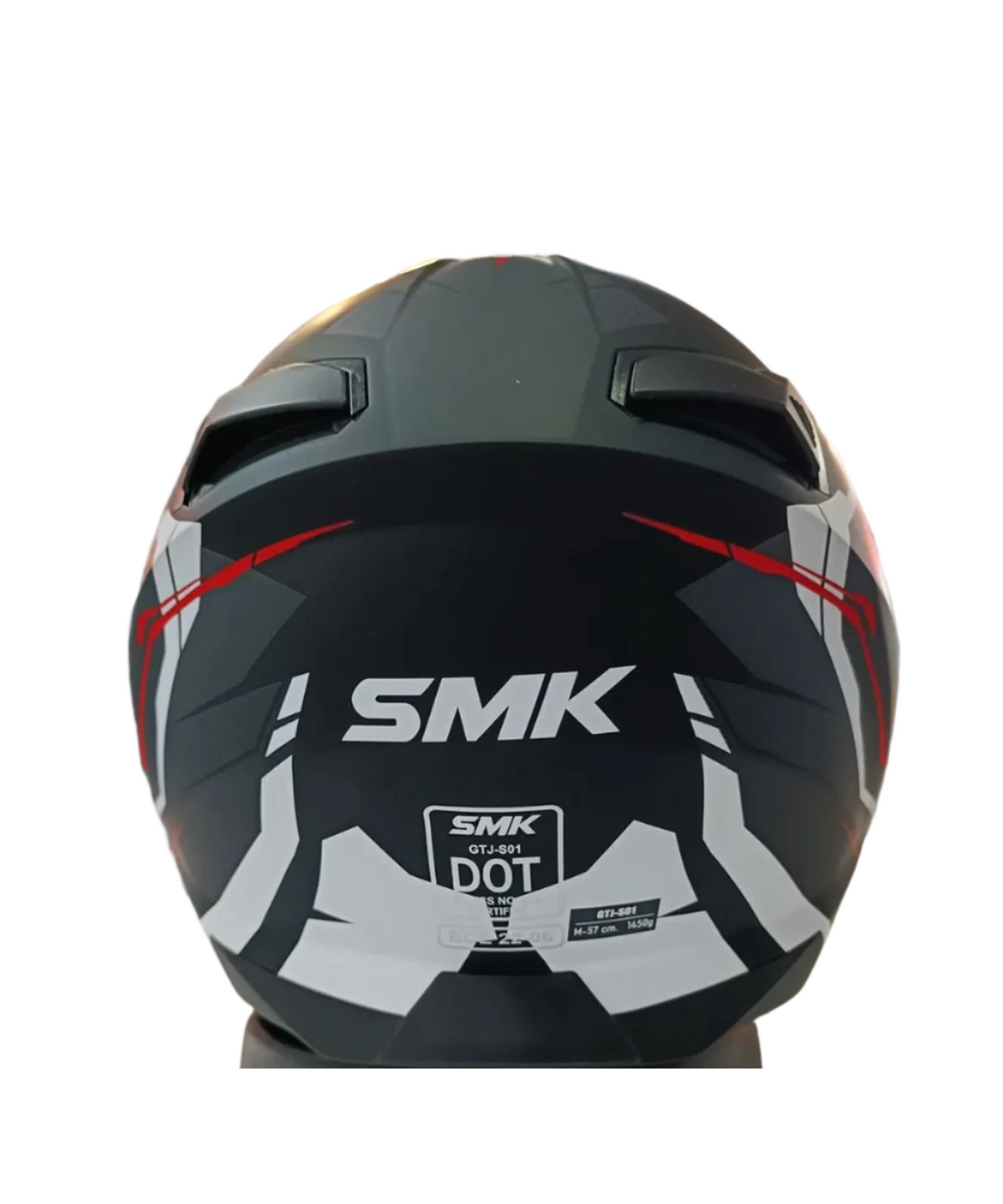 SMK GTJ Escape GRPS GL213 Half Face Helmet - Black White Red - SMK