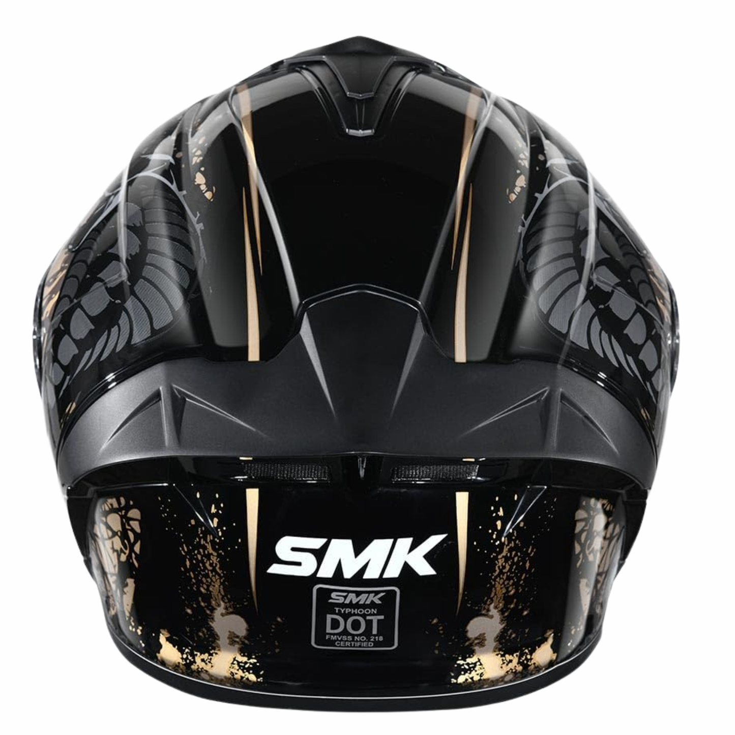 SMK Typhoon Reptile MA277 Matt Black Gold Helmet
