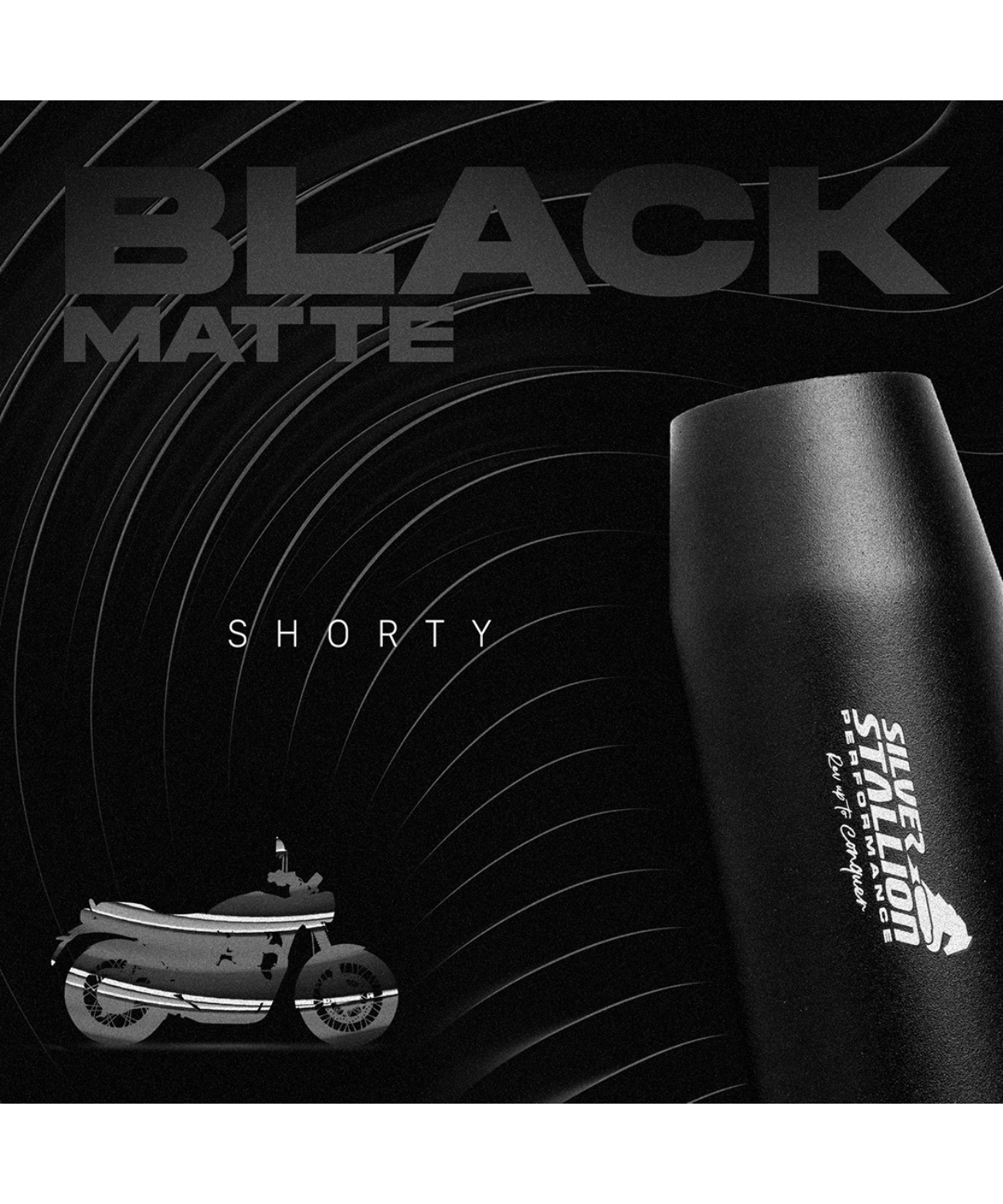 Silver Stallion RE Hunter 350 Shorty Performance Exhaust Systems - Black Matt