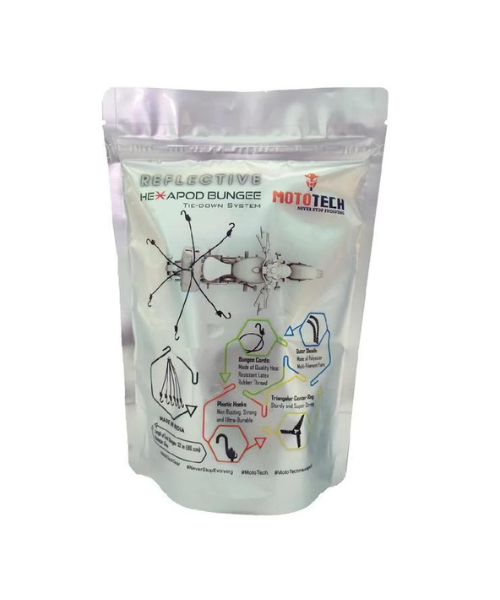 Mototech Reflective Hexapod Bungee Cord Tie-down System - 32’’ / 80cms - Black